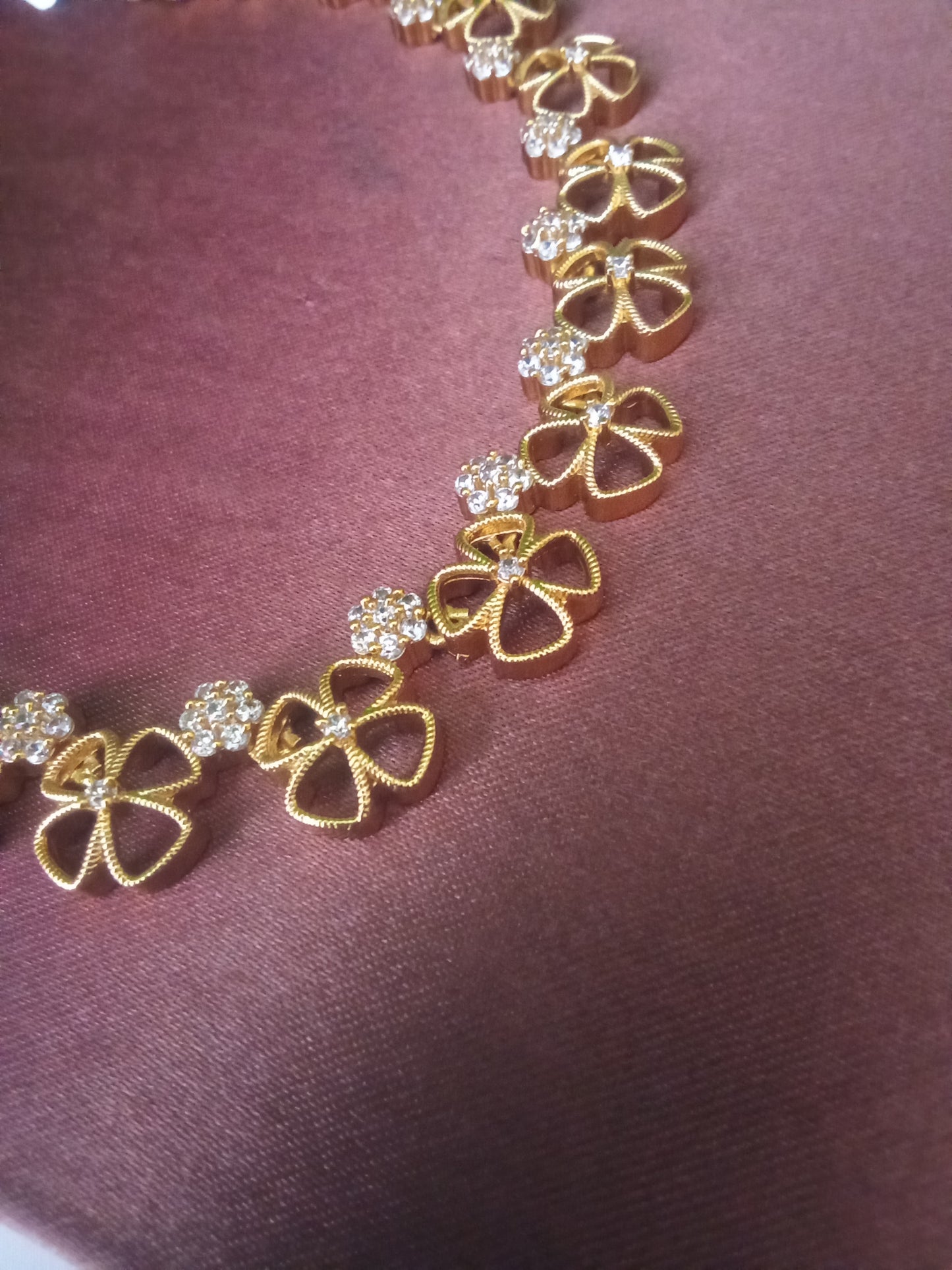 Floral Gold Plated Necklace Set-SHNC09