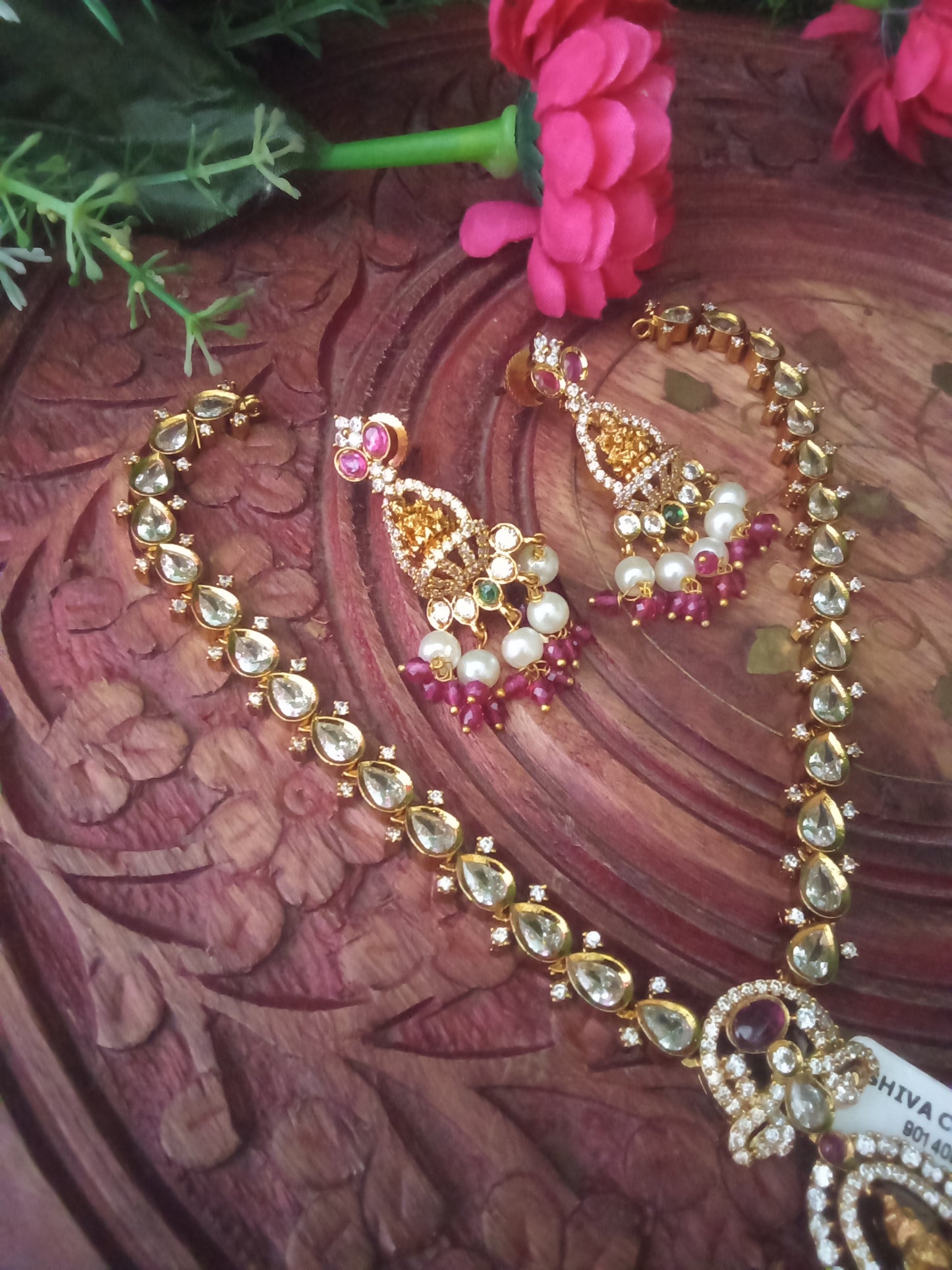 Antique Lakshmi Temple Pendant Set-SHNC04