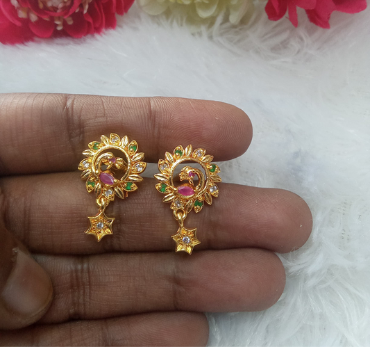 Screwback gold replica earrings-SH04