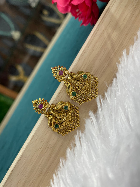 Gold replica earrings-SHER301