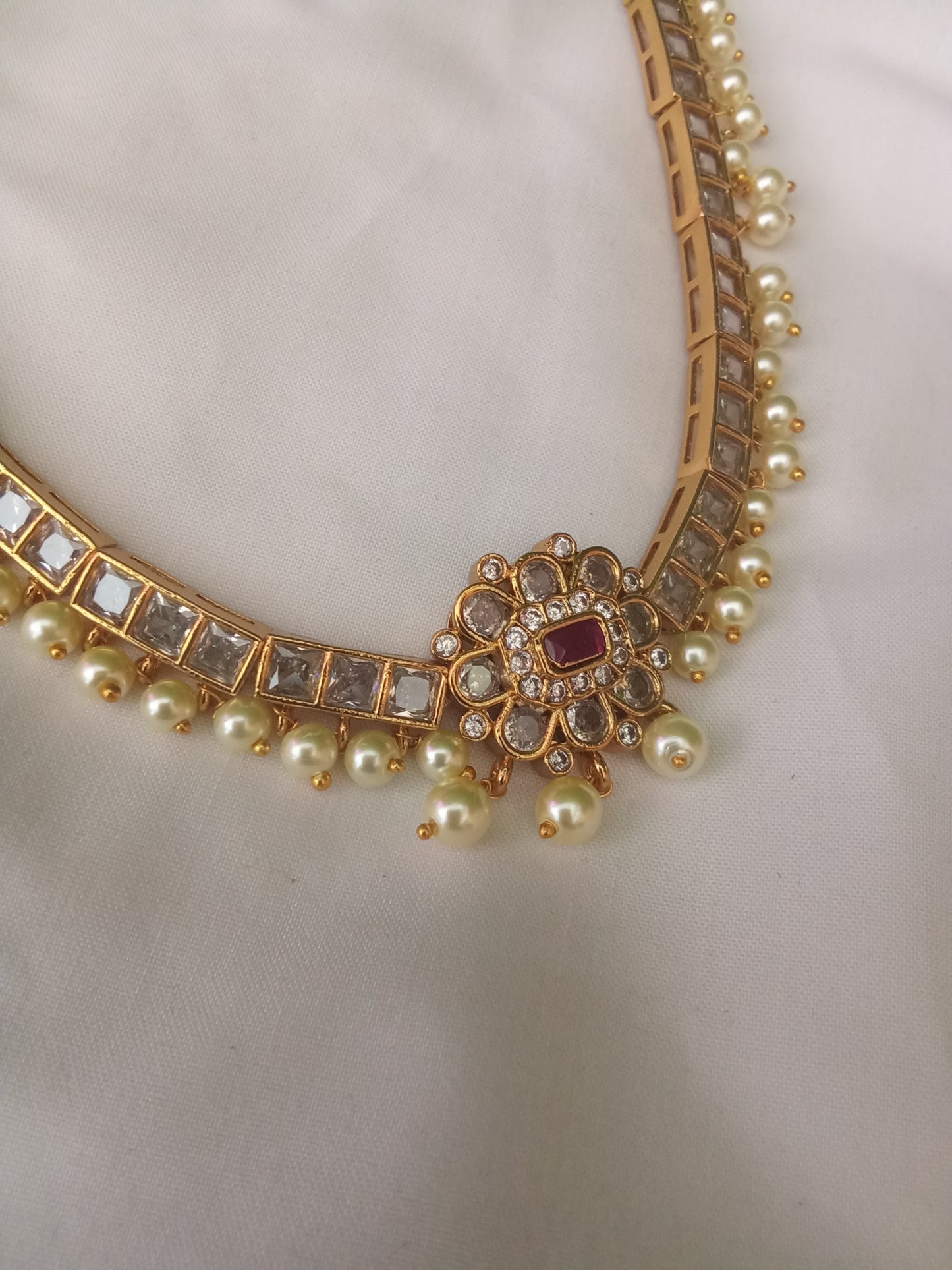 Classic Kundan Pearl Necklace Set-SHNC10