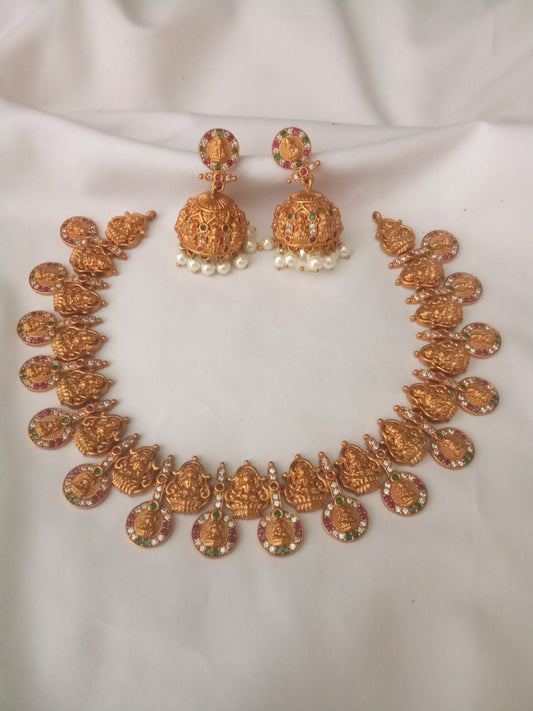 Lakshmi Temple Jewellery Set-SHNC02
